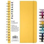 PAPERAGE Lined Spiral Journal Notebook, (Yellow), 160 Pages, Medium 5.5 inches x 8 inches - 100 GSM Thick Paper, Hardcover, Double-Wire Spiral Journal & Notebook