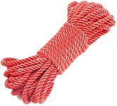 Wolike Multipurpose Rope Powerful Soft Rope 100% Nylon Rope Durable Long Rope (10m / 32ft) (Red)