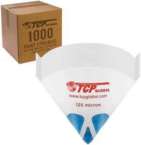 TCP Global - Case of 1000 - Paint Strainers with Ultra-Fine 125 Micron Filter Tips - Premium Pure Blue Ultra-Flow Blue Nylon Mesh - Cone Paint Filter Screen - Finely Strain Auto, Car, House Paint