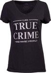 I Like True Crime & Maybe Three People | Funny Murderino Serial Killer Murder Podcast Fan Women's T-Shirt-(Vneck,M) Heather Black