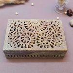 Katkaria Creations Marble Jewelry Box Home Decor Showpiece Jewellery Organizer Dressing Table Storage (Floral)