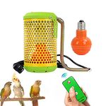 NF Ceramic Heat Emitter Bird Heater for Cage with 100w Heating Bulb,Temperature Control and Remote Control, Pet Heat Lamp for Parrots, Chicks, Lizards, Turtles