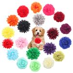 Windspeed 20Pcs Dog Flower Collar Accessory, Multi-Color Pet Flower Collars Soft Chiffon Dog Bow Tie Charms Flower for Puppy Collar Grooming Accessories (2 Sizes)