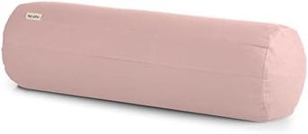 basaho Yoga Bolster | Organic Cotton | Buckwheat Hulls | Removable Washable Cover (Pale Pink)