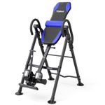 YOLEO Gravity Heavy Duty Inversion Table for Back Pain Relief Inversion Table w/Lumbar Support Easy to Assemble Back Stretcher Machine 300 lbs (Blue Grey)