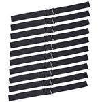 10 Pcs Black Adjustable Elastic Bands Adjustable Straps for Making Wig Cap Accessories (1 x 12 Inch)