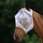 Harrison Howard CareMaster Thick Fleece Padding Translucent Fine Mesh Horse Fly Mask Standard Moonlight Silver Large Full Size