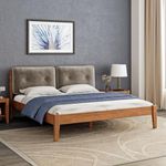 Wakefit Bed | King (78 X 72) Solid Wood Bed, Upholstered, Without Storage, 3 Year Warranty | - Svastha - Midas Gold