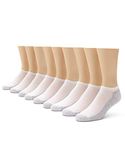 No Nonsense mens Cushioned No Show Socks, White - 9 Pair Pack, 6-12