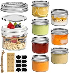 ComSaf Mini Mason Jars 4oz - 8 Pack, Regular Mouth Mason Jar with Lids and Seal Bands, 100ml Small Glass Canning Jar for Spice, Jam, Honey, Jelly, Dessert, Shower Wedding Favors, DIY Candles Decor