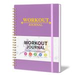 Fitness Workout Journal for Women & Men, Hardcover Workout Log Book and Fitness Workout Planner With Progress Tracker, Goals, Calendar, A5-5.8" x 8.4" - Purple