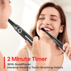Seago Electric Toothbrush – Black, Rechargeable Sonic Cleaning
