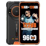 Ulefone Armor 16S 16GB+128GB+2TB Rugged Phone Canada, 9600mAh Battery, 122dB Speaker, Android 13 Rugged Smartphone, 50MP Camera, 5.93" HD+, Glare Flashlight,Dual SIM 4G LTE,NFC,GPS,OTG, Orange