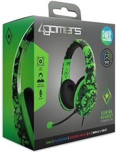 STEALTH Renegade Neon Green Camo Over Ear Gaming Headset PS4/PS5, Xbox, Nintendo Switch, PC with Flexible Mic, 3.5mm Jack, 1.5m Cable, Lightweight, Comfortable and Durable