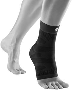 Bauerfeind Sleeve for your ankle, Sports Compression Ankle Support, 1 unisex ankle bandage with compression, ankle protection for running, fitness and ball sports, can be worn right and left - Black, Large