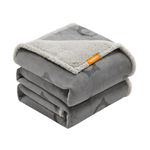 Feandrea Waterproof Dog Blanket, Sherpa Fleece Pet Throw Blanket for Extra Large Dogs and Humans, Cats, 90 x 80 Inches, Reversible Couch Cover Protector, Machine Washable, Gray UPPB090G01