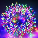 Christmas String Lights, 66FT 200 LEDs Chritsmas Tree Lights Indoor String Lights 8 Modes with End-to-End Plug Fairy Lights Decoration for Indoor Outdoor, Multi Color (Clear Wire)