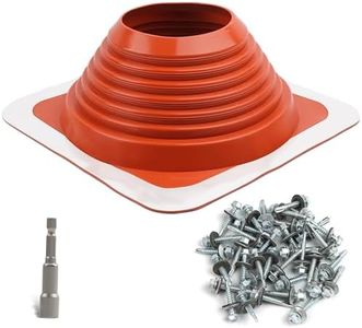 #7 High Temp Silicone Metal Roof Pipe Flashing Boot - Roof Vent Boot for Pipe OD 6" to 11" - Square Base 14" x 14" - Roof Vent Cover for Stove Pipe & Plumbing Vents with Roofing Screws & Hex Socket