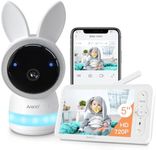 ARENTI 2K Wifi Baby Monitor with Camera,5-inch 720P Display,Night Vision,Pan Tilt Zoom,Night Light,Auto Track,3000mAh Battery,One-Touch Call,Cry&Motion Detection,2-Way Talk,App&Screen Control