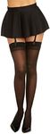 Dreamgirl Women's Sheer Thigh High with Backseam Socks, Black, One Size