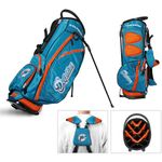 Team Golf NFL Miami Dolphins Fairway Golf Stand Bag Fairway Golf Stand Bag, Lightweight, 14-way Top, Spring Action Stand, Insulated Cooler Pocket, Padded Strap, Umbrella Holder & Removable Rain Hood