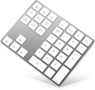 HoRiMe Wireless Numeric Keypad, 32-Key Aluminum Rechargeable BT Numerical Keypad Number Pad External Shortcut Keyboard Compatible iMac, MacBook Air, MacBook Pro, MacBook Mac Mini etc.