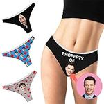 EAQ Custom Underwear for Women Personalized Panties with Face for Girlfriend & Wife Funny Thong Underpants as Birthday Valentine's Day Gifts-WomenStyle4-S