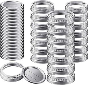 Canning Lids and Rings (52 Count), FGSAEOR 86mm WIDE Mouth Mason Jar Lids and Bands for Ball and Kerr Jars, Split-Type Metal Canning Jar Lids with Silicone Seals for Canning