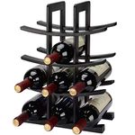 SortWise 2-Bottle Dark Espresso Bamboo Wine Rack, Small Wine Rack Perfect for Vino Bars, Cellars, Countertop, Apartment - Great for Wedding Gift