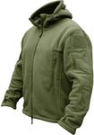 TACVASEN Windproof Men's Military Fleece Combat Jacket Tactical Hoodies, Green, XL