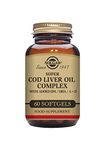 Solgar Super Cod Liver Oil Complex Softgels - Pack of 60 - Essential Fatty Acids, Vitamin A & D - Brain, Vision and Heart Health Support