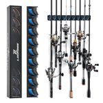 LEOFISHING Vertical Horizontal Fishing Rod Holder Wall Mounted Fishing Rod Rack Holds Up to 9 Rods or Combos Fishing Rod Pole Holders for Garage Ceiling Mounted Fits Most Rods (Blue-1 Pack)