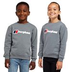 Berghaus Kids’ Logo Jumper with Crew Neckline and Soft Fabric, Casual Sweatshirt for Boys and Girls, Ideal for Walking, Hiking & Outdoor Recreation (UK, Age, 3 Years, 4 Years, Regular, Grey)