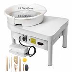 Tech-L Pottery Wheel 350W 25cm Pottery Forming Machine Art Craft DIY Clay Tool Electric Ceramics Wheel with Foot Pedal and Detachable Basin for Ceramic Work Ceramics Clay (350W 25cm)