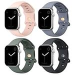 Sport Bands Compatible with Apple Watch Band 38mm 40mm 41mm 42mm 44mm 45mm 49mm for Women Men, Silicone Replacement Wristbands Straps for iWatch Series Ultra 2/Ultra/9/8/7/6/5/4/3/2/1/SE