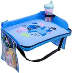 Disney Baby by J.L. Childress 3-in-1 Travel Tray & iPad Tablet Holder - Car Seat Lap Tray for Toddlers, Kids - Use on Airplanes, Road Trips, Lap Desk - Tablet Holder and Carry Bag - Stitch