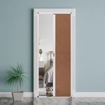 ROOMNEST No-Drilling Interior Accordion Door, Retractable Folding Door with Aluminum Frame and Cellular Fabric, Waterproof and Heat Insulation, for Bedroom, Bathroom, Kitchen, Office(Filter Brown）