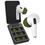 Foam Masters Memory Foam Ear Tips for AirPods Pro 1st & 2nd Gen | 3 Pairs | New Version 4.0 - Black Magic | Comfortable | Secure | Better Noise Cancellation | Replacement Buds (OD Green - Large)