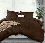 Utopia Bedding Duvet Cover Queen Size Set - 1 Duvet Cover with 2 Pillow Shams - 3 Pieces Comforter Cover with Zipper Closure - Ultra Soft Brushed Microfiber, 90 X 90 Inches (Queen, Brown)