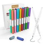 REALIKE Dual Tip Pens for Cricut Maker 3/Maker/Explore 3/Air 2/Air, Dual Tip Marker Pens Set of 24 Pack Fine Point Pen Writing Drawing Accessories for Cricut Machine (0.4 Tip & 1.0 Tip)