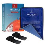 Gel Ice Pack for Injuries Reusable Gel 15"x10" + 2 Adjustable Straps | Hot & Cold Pack Compress Flexible Gel Ice Pack for Back, Shoulder, Elbow, Knee Pain Relief Therapy for Swelling & Bruising