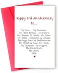 MQMRYeto Funny 3rd Anniversary Card