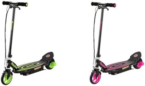 Razor Power Core E90 Electric Scooter Bundle - Green and Pink