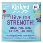 KinKind Rice Water Shampoo Bar for Hair Growth. Give Me STRENGTH! Shampoo Bars for hair UK made. Solid Shampoo Bar with Rice Protein & Rosemary for Thickening Menopause, Thinning, Fine & Flat Hair