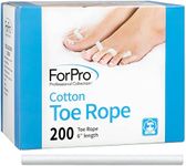 ForPro Cotton Toe Rope, Pedicure Toe Separator, Lint-Free, Biodegradable Cotton, 6” L, 200-Count