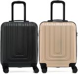 Flight Knight Premium Set of 2 Lightweight Cabin Suitcase - 8 Spinner Wheels - Built-in TSA Lock & USB Port - Luggage Approved for Over 100 Airlines Including Ryanair Priority - 55x40x20cm