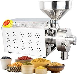 CGOLDENWALL 3.3KW Commercial Stainless Steel Grain Grinder Mill Industrial Peppe Mill Soybean Grain Sesame Peanut Walnut Almond Spices Beans Food Grinding Machine Easy Grind Sticky Oil Material 30-50kg/h (110V)