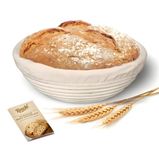 KOACKL Banneton Bread Proofing Basket, Sourdough Starter Kit, 9 Inch Round Banneton Basket, Proofing Basket, Sourdough Bread Making Tools with Cloth Liners for Making Beautiful Bread