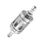 X AUTOHAUX Silver Tone Fuel Filters Engine Inline Gas Fuel Line Filter for Moto