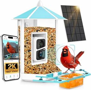 Onlyfly Bird Feeder with Camera - Heavy Duty Metal Smart Camera Bird Feeder Solar Powered, 2K Live Stream for Outdoor Backyard Weatherproof, AI Identify Auto Capture Videos, Gifts for Mom Dad